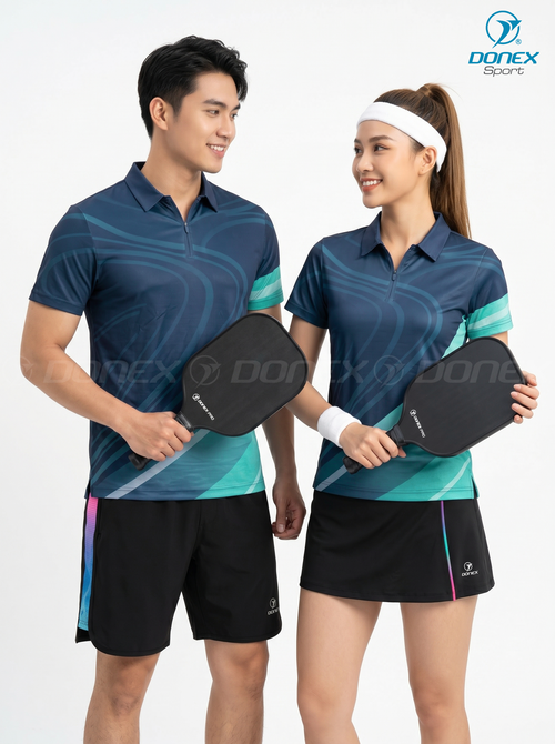 Áo thể thao nữ AC-3866-12-01 Navy phối trắng